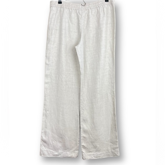 JOSEPH Nude Linen Pull Up Drawstring Relax Lounge Resort Pyjama Pants Sz US 10 - Picture 5 of 13